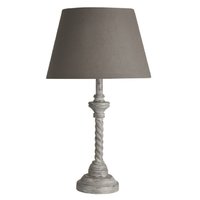 EU9331GY Table - stolná lampa - drevo/šedé + textil - 530mm
