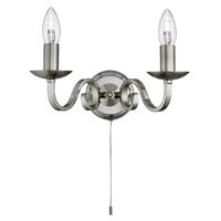 1502-2SS RICHMOND - nástenná sviečková lampa- strieborný kov