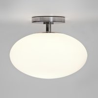 ZEPPO Astro - oválna stropná lampa - biele sklo - 300x235mm