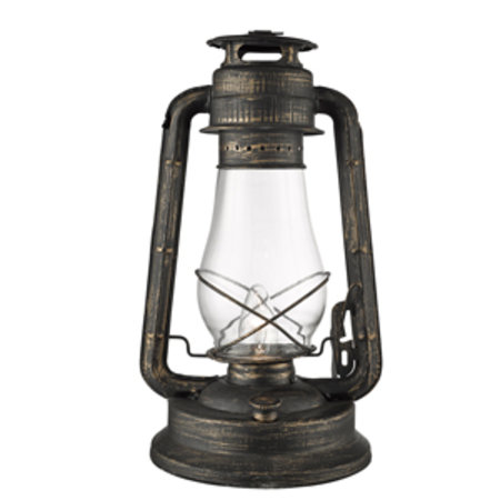 Lantern - zlatočierny stolový lampáš - 380mm