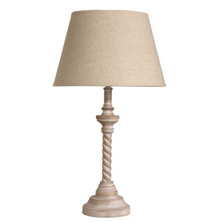 EU9331CR Table - stolná lampa - drevo/krémové + textil 530mm