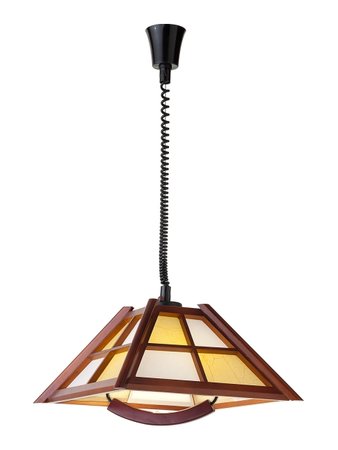 WINDOW Redo - rustikálna závesná lampa- drevo/mahagón- 435mm