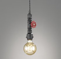 VALVE Honsel - lampa industriálna - červeno-čierny kov