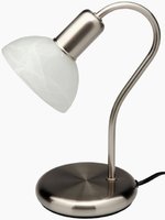 PEARL - stolová lampa - matný chróm + sklo