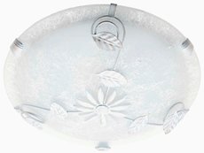 PROVENCE - svietidlo stropné z bieleho skla s motívom kvetov
