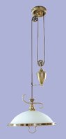 Elisett - závesné rustikálne svietidlo s kladkou - bronz