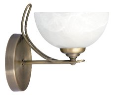 Pearl - nástenná lampa rustikálna - alabastrové sklo-bronz
