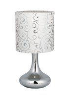 Bombai - stolová lampa biela so vzorom - keramika+textil
