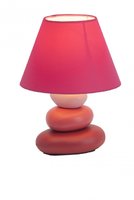 PAOLO - stolná lampička - keramika+textil - červená