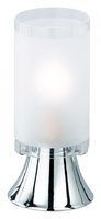 TUBE - TRIO-stolná lampa - chróm+biele sklo