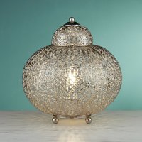MOROCCAN - stolová marocká lampa - lesklý nikel