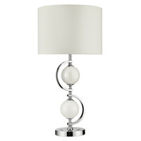 Table&Floor - stolová lampa - chróm+sklo - biela - 700mm