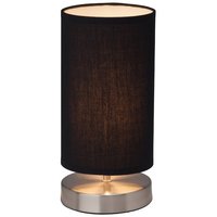 CLARIE - stolová lampa - chróm+textil - čierna - 255mm
