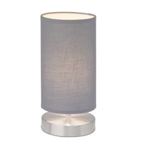 CLARIE - stolová lampa - chróm+textil - šedá - 255mm