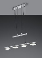 PILATUS Trio - závesné LED svetlo - akryl+chróm - 800mm