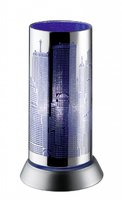 CITY Trio - stolná lampa s mrakodrapmi - modrá - 215mm