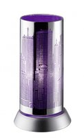 CITY Trio - stolná lampa s mrakodrapmi - fialová - 215mm