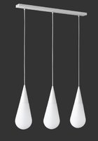 TOULON Trio - závesné svietidlo - biely kov+sklo - 800mm