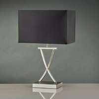 EU7923SS Table - stolová lampa - chróm+čierny textil - 460mm