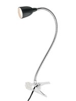 NOMAD Redo - štipcová LED lampa - čierny kov + chróm - 415mm