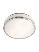 MOON Redo - kúpeľňová stropnica - sklo opál+kov - ø 400mm