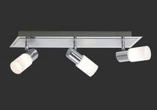 CLAPTON Trio - stropné svetlo LED- hliník/chróm/sklo- 500mm
