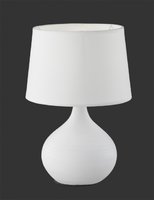 MARTIN Trio - lampa stolová - biely textil + biela keramika