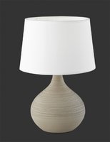 MARTIN Trio - lampa stolová -biely textil+cappucino keramika