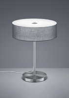 LUGANO Trio - LED lampa stolná - 400mm - šedý textil/nikel