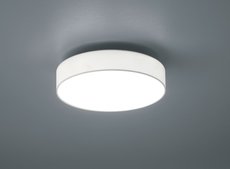 LUGANO Trio- stropná LED lampa- ø 300 mm- biely textil/nikel