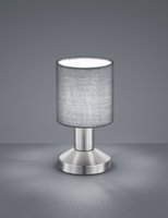 GARDA Trio - stolná lampa - šedý textil + kov - 180mm