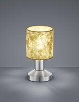 GARDA Trio - stolná lampa - zlatý textil + kov - 180mm