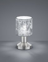GARDA Trio - stolná lampa - strieborný textil + kov - 180mm