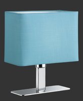 MING Trio - lampa stolová - modrý textil + chróm - 230mm