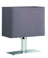 MING Trio - lampa stolová - šedý textil + chróm - 230mm