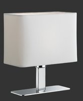 MING Trio - lampa stolová - biely textil + chróm - 230mm