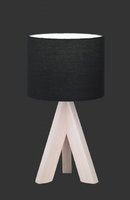 GING Trio - lampa stolná - drevo+čierny textil - 300mm