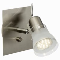 LIPARI LED Brilliant - lampa bodová nástenná - nikel+sklo