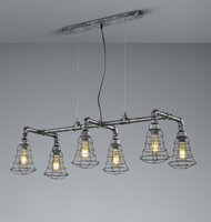 GOTHAM Trio - industrálna lampa - strieborný kov- 1030x463mm