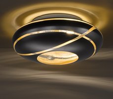 FARO Trio - stropná lampa - čierno-zlaté sklo - ø 500mm