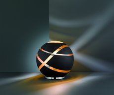 FARO Trio - stolná lampa - čierno-zlaté sklo - ø 300mm