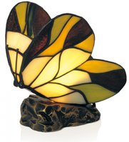 LT1204 Beige Artistar- stolná lampa z Tiffany skla - motýľ 