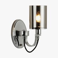 CATALINA Searchlight - nástenná lampa - dymové sklo/chróm