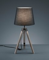 TRIPOD Trio - stolná lampa - šedé drevo+textil - 575mm