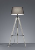 TRIPOD Trio - stojanová lampa - šedé drevo+textil - 1430mm