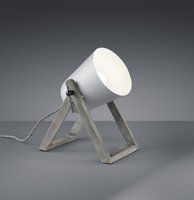 MARC Trio - šedá lampa na stôl - kov/drevo - 210mm