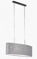 BALDER Honsel - závesná lampa oválna - šedá plsť+kov - 800mm
