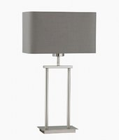 IRING Honsel - stolová lampa - šedý textil+niklový kov