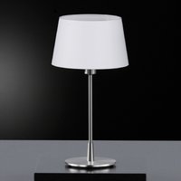 MAXI Honsel - lampa stolová - nikel+biely textil - 410mm
