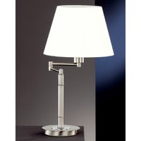 WIESBADEN Honsel - stolová lampa - chróm/nikel+biely textil